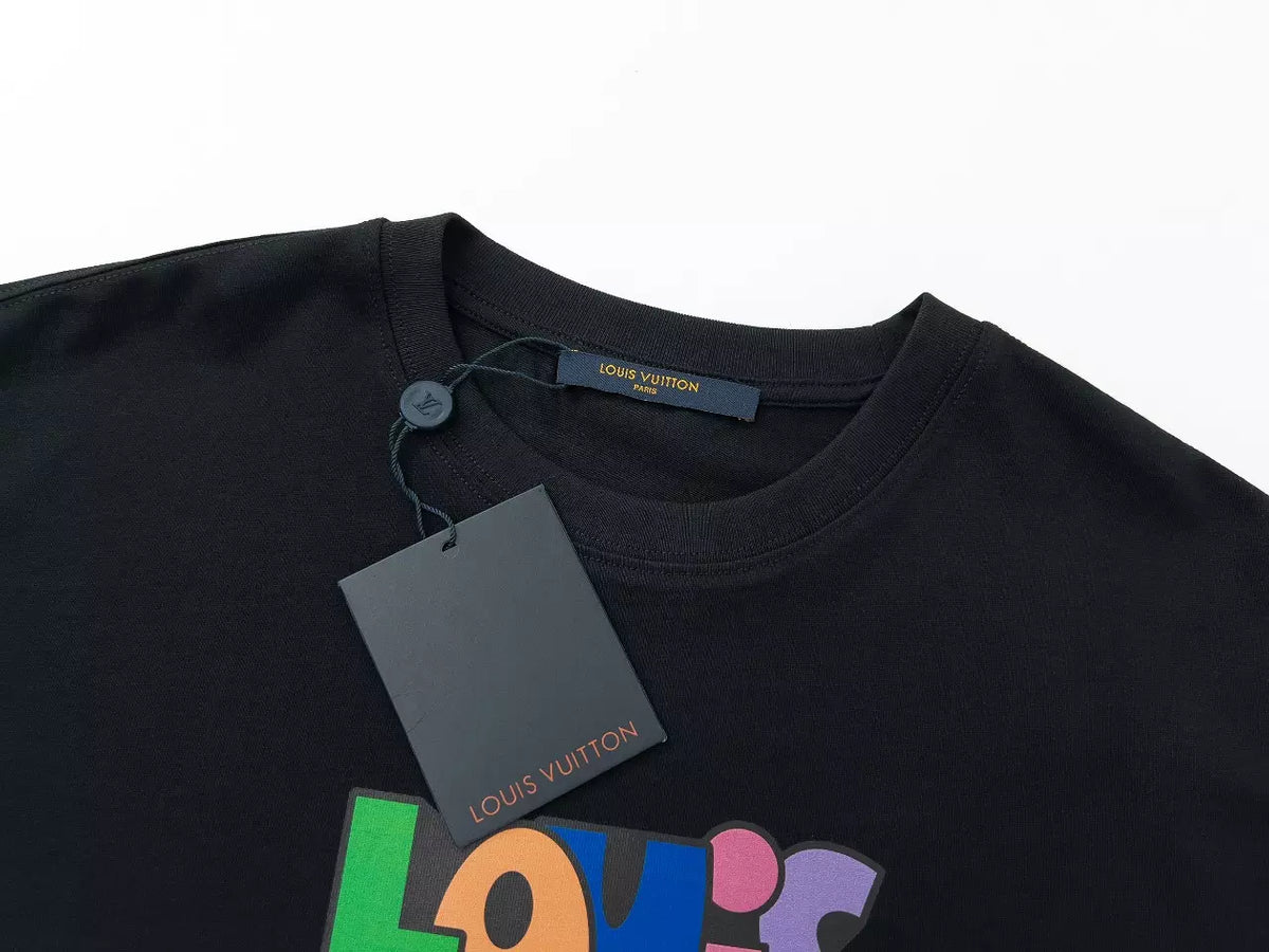 Camiseta LOUІS VUIТТON Logo En Relief Coloré - Preta